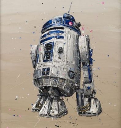 Picture of R2D2- Hand Embellished Canvas