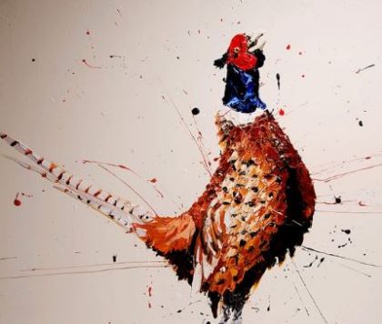 Picture of Alan the Pheasant- Hand Embellished Canvas